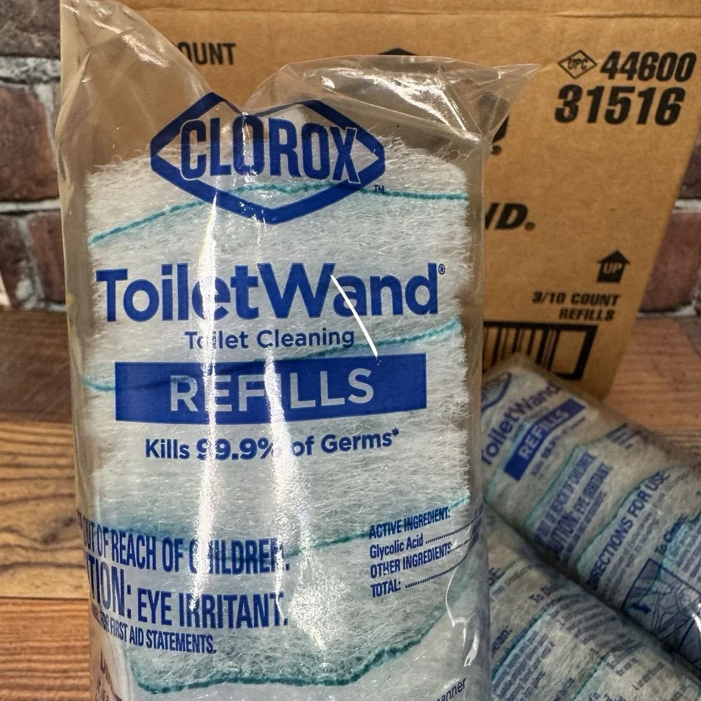 Genuine Clorox Toilet Wand Refills Disinfecting Disposable‎ NEW Sealed 3x10